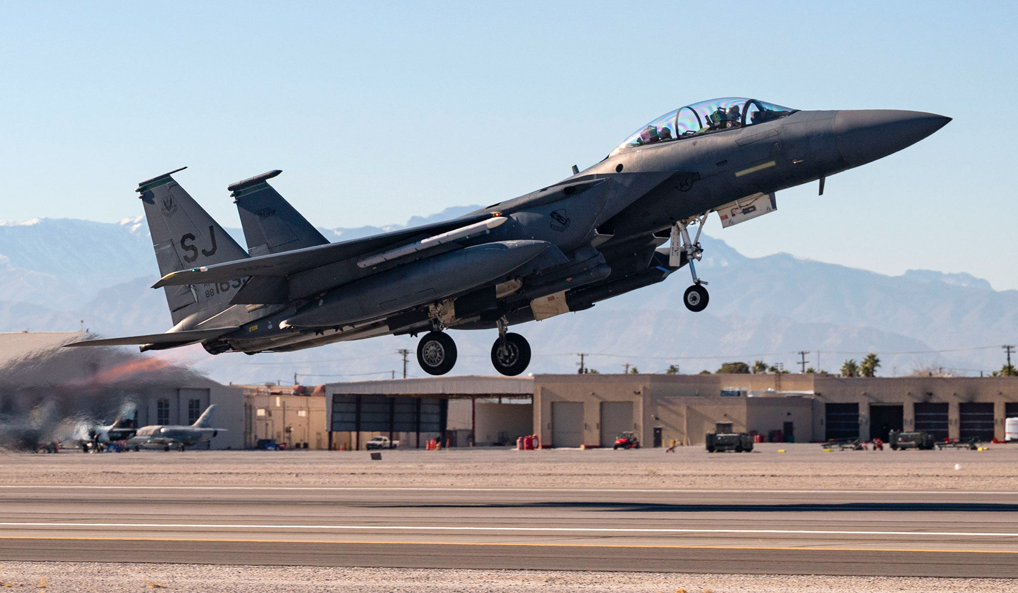 ORIGINAL VEL PATCH NV Nellis AFB USAF 17TH WEAPONS SQ- F-15-E Strike Eagle 
