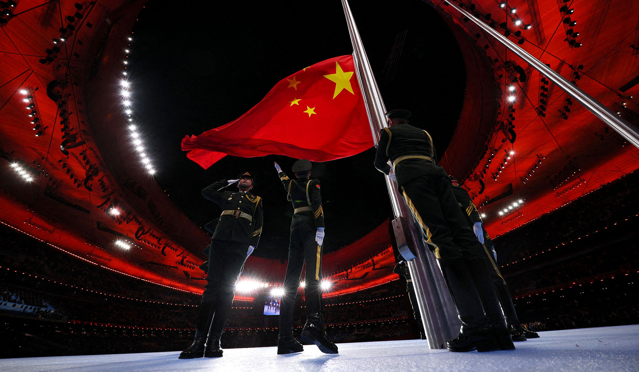 beijing olympics opening ceremony flag