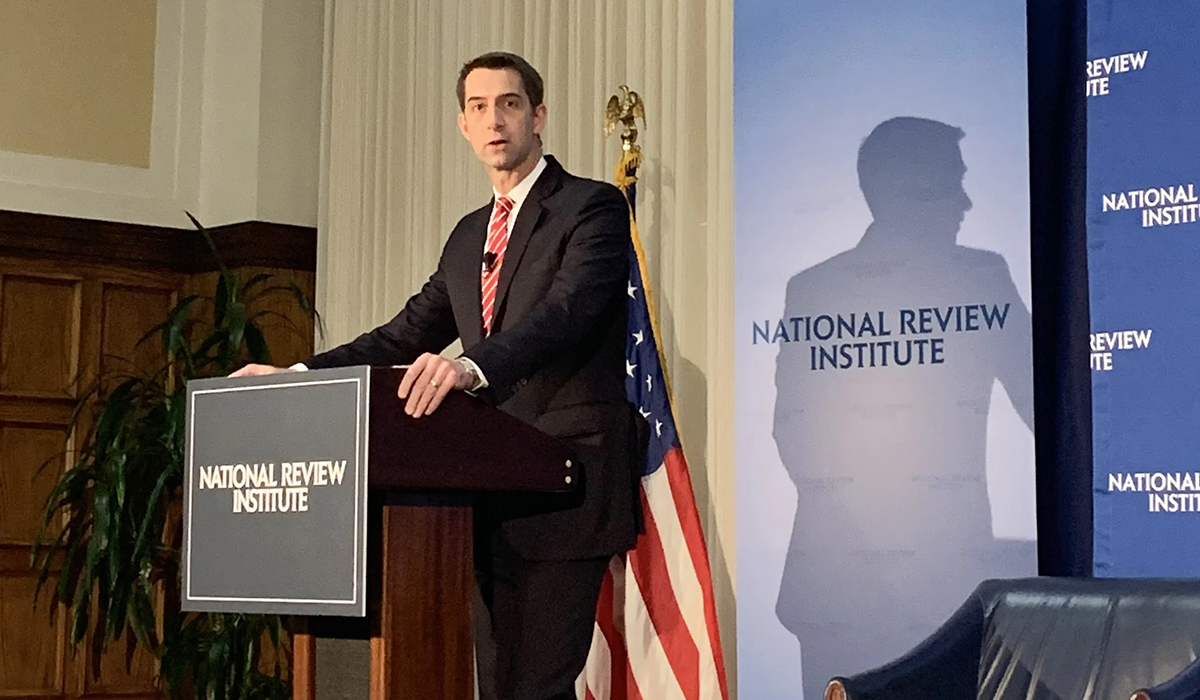 Cotton Urges GOP to Discard &lsquo;Grand and Abstract Doctrines&rsquo; in Favor of Realistic Foreign Policy