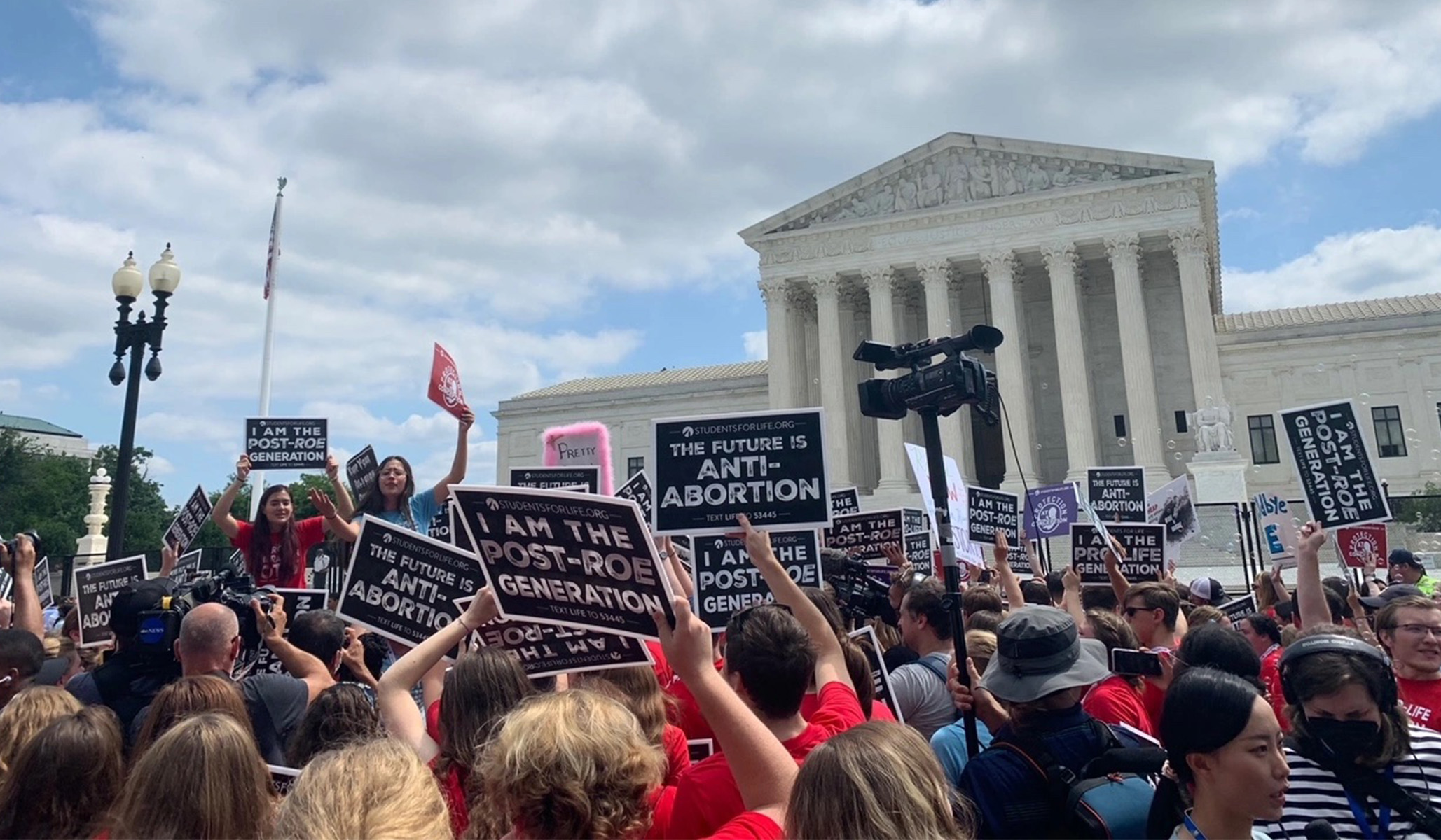Pro-Lifers Celebrate outside Supreme Court after Monumental Ruling Overturning Roe