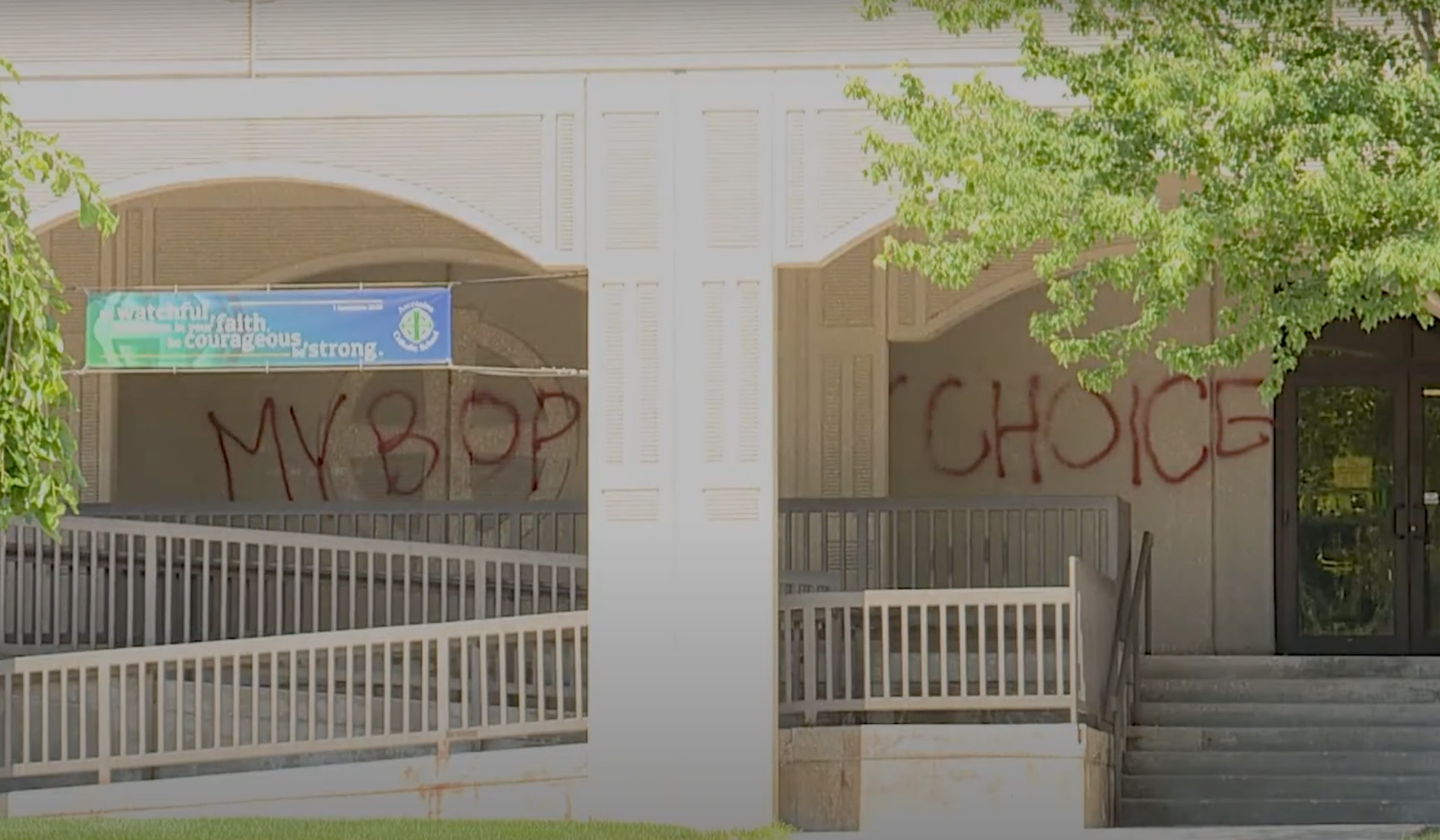 Kansas Church Vandalized with &lsquo;My Body My Choice&rsquo; Graffiti