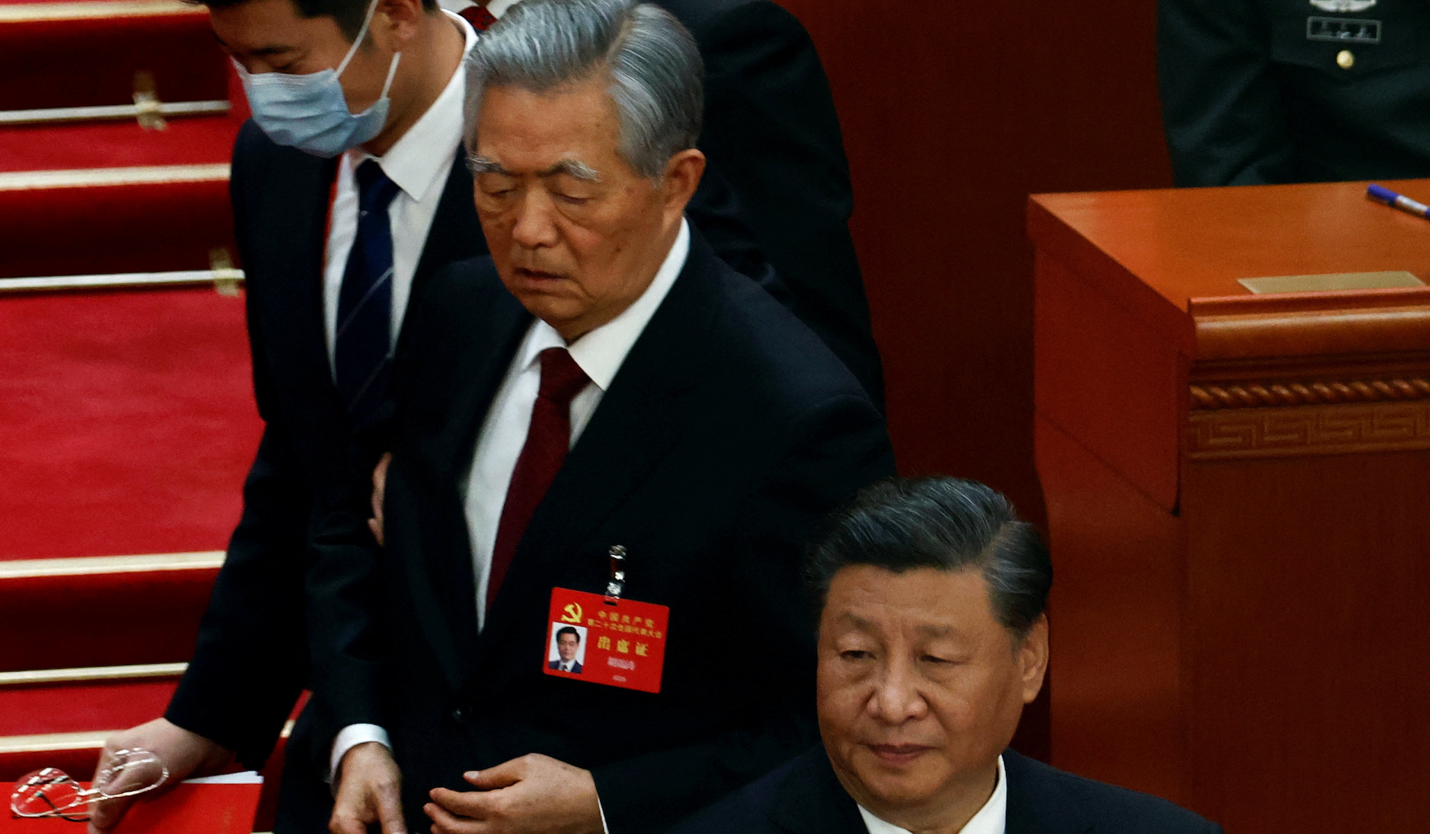 Former Chinese President Escorted Out of Communist Party Congress