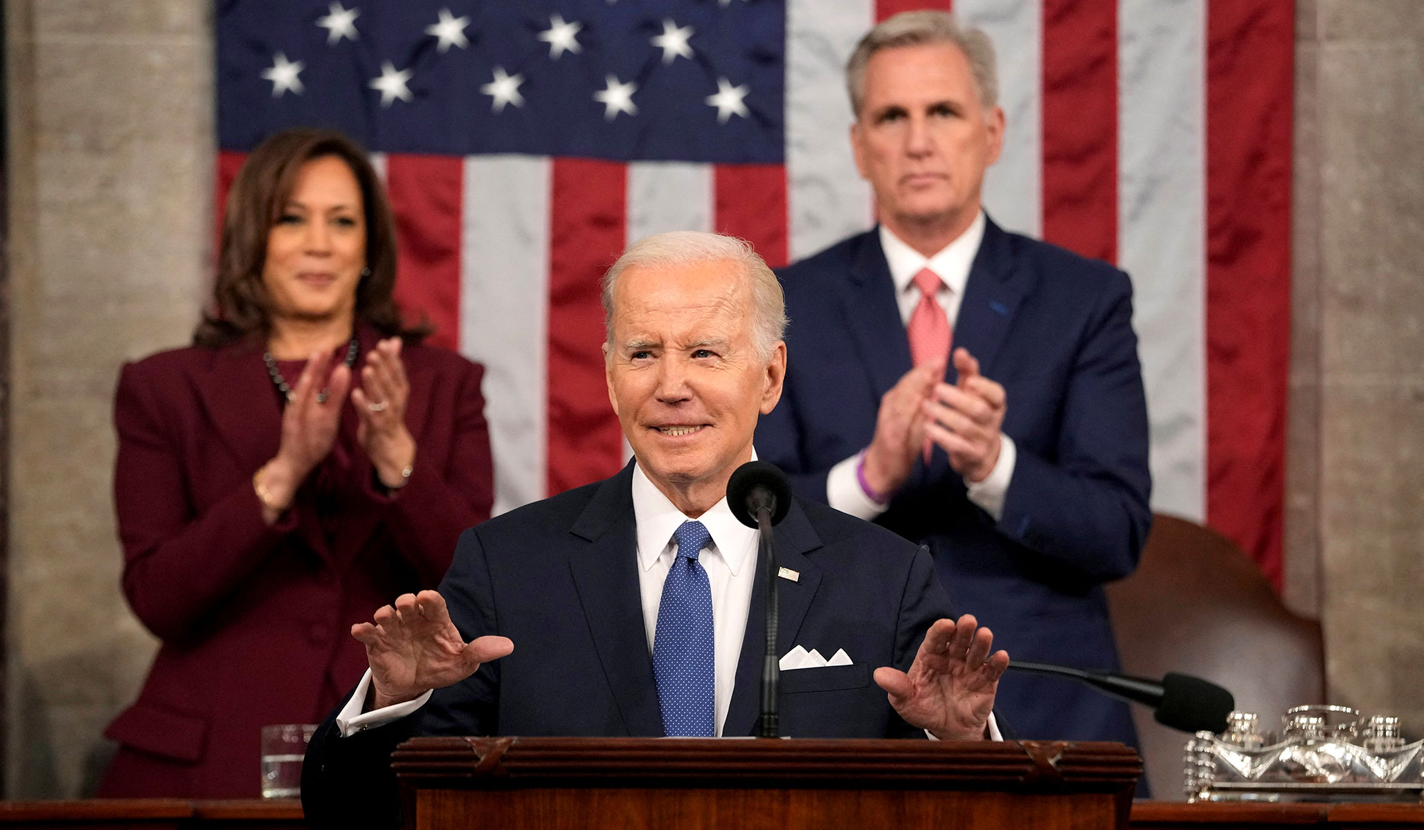 NextImg:The Corner: The Grotesque Bipartisan Moment During Biden’s State of the Union Address
