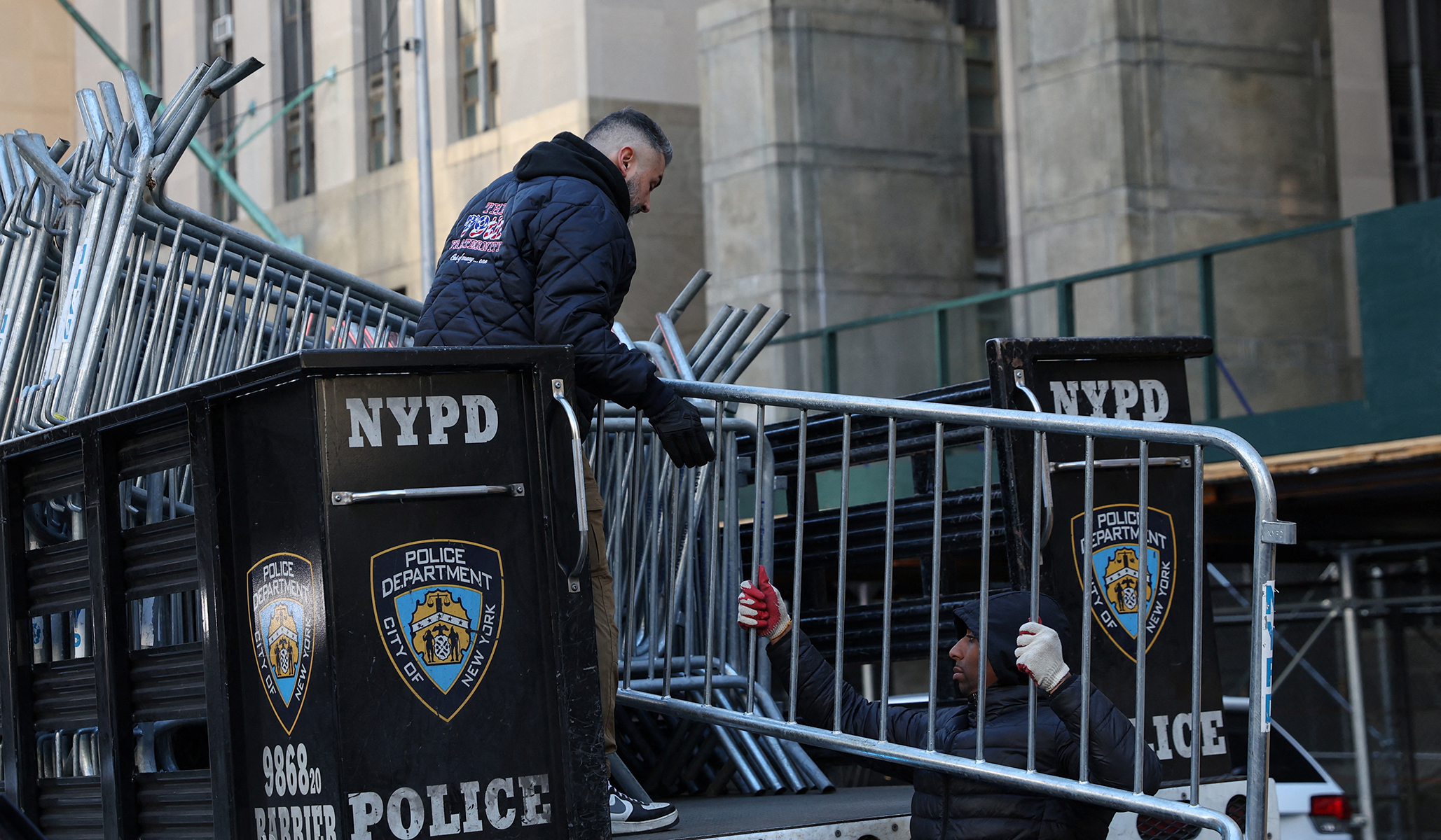 NextImg:NYPD Erects Steel Barricades around Courthouse ahead of Expected Trump Indictment