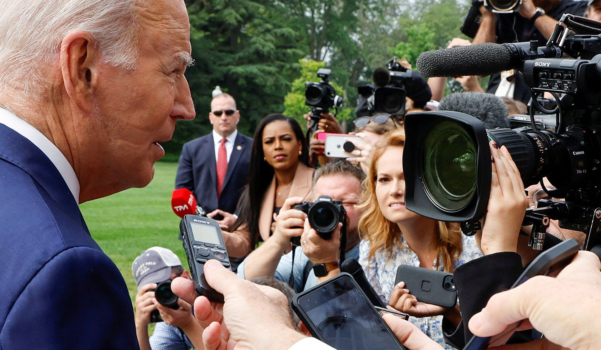 President Joe Biden talks to reporters at the White House in Washington, D.C., June 28, 2023.