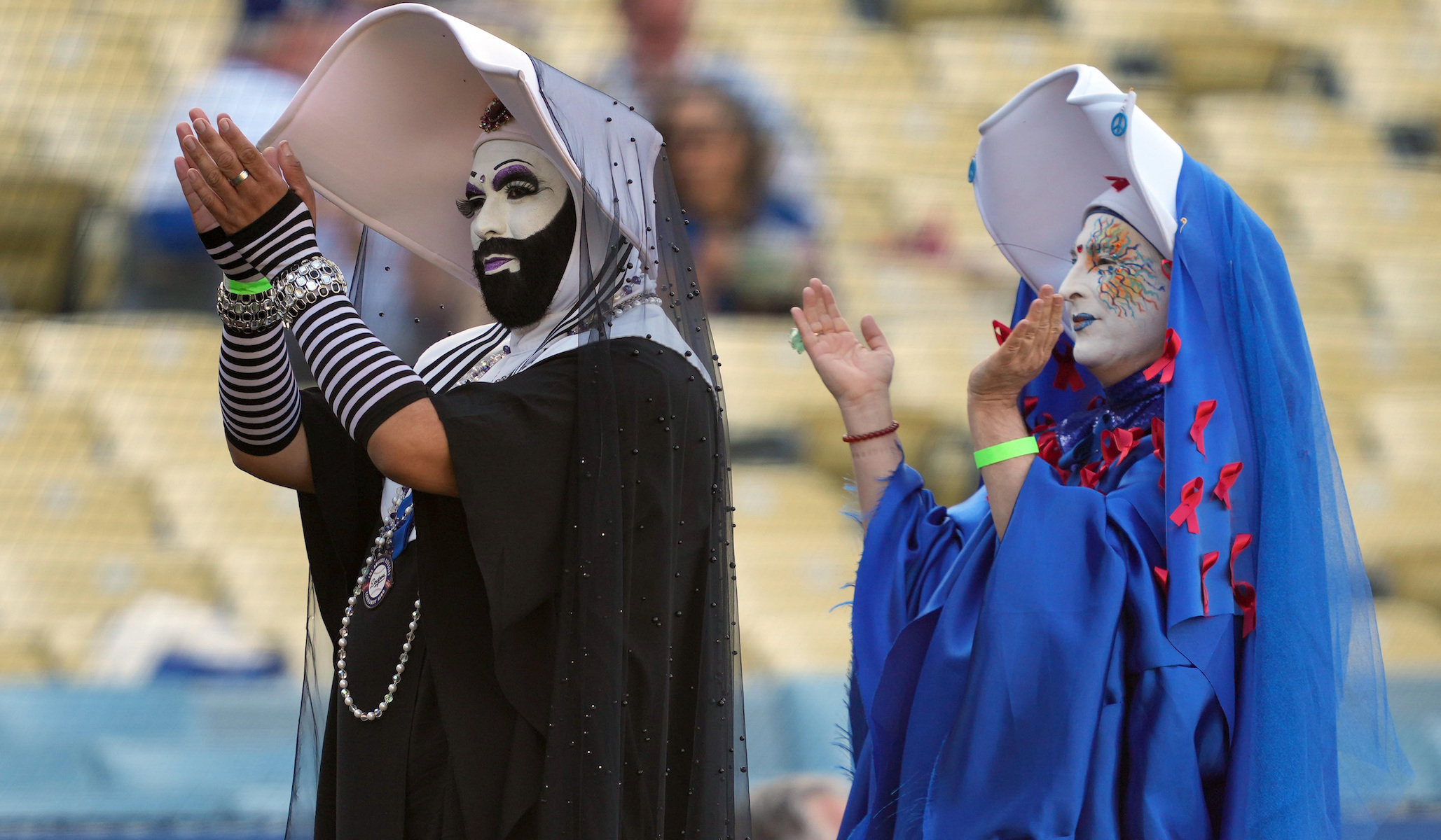 NextImg:‘Bud Light the Dodgers’: Thousands of Catholic Protesters Rally outside Dodgers Stadium during Pride Night Event